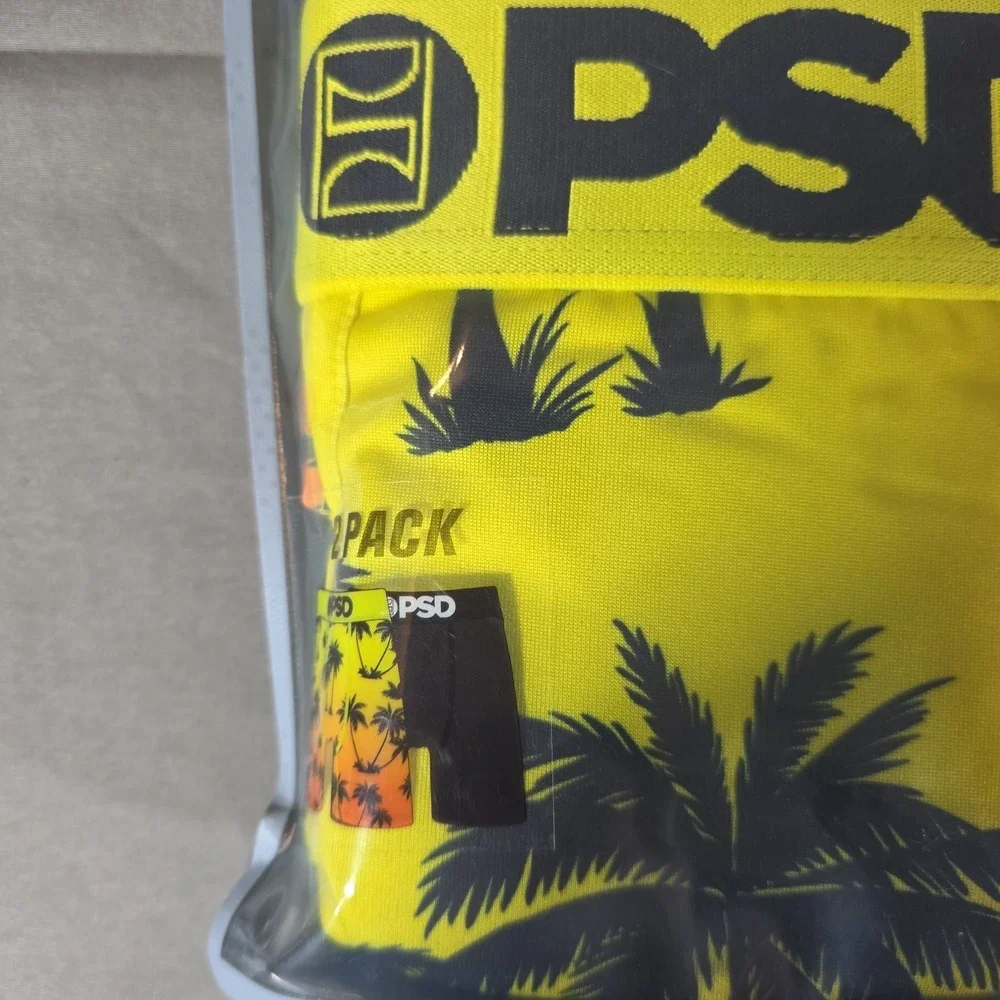 PSD Men's Tropic Sunrise Print Briefs 2pk Palm Sunrise Black Size XXL NWT